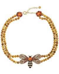 Eye Candy LA - Tiger's Eye Honey Bee Natural Stone Necklace - Lyst