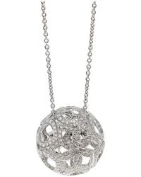 Boucheron - 18K 5.54 Ct. Tw. Diamond & Briollete Sapphire Openwork Flower Necklace (Authentic Pre-Owned) - Lyst
