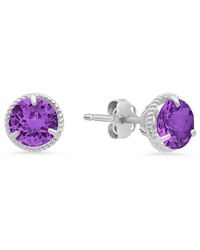 MaxColor - 14K 1.30 Ct. Tw. Amethyst Halo Studs - Lyst