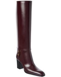 Saint Laurent - Julia Leather Knee-High Boot - Lyst