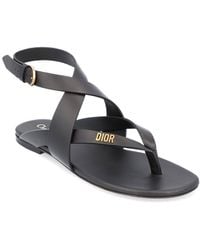 dior black flat sandals