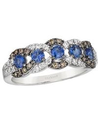Le Vian - Le Vian Blueberry Sapphire 14k 0.87 Ct. Tw. Diamond & Sapphire Half-eternity Stackable Ring - Lyst