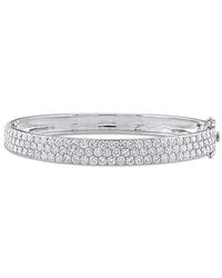 Lab Grown Diamonds - 14K 5.76 Ct. Tw. Lab Grown Diamond Triple Row Bangle Bracelet - Lyst
