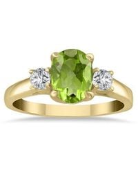 Gem Spark - 14K 1.98 Ct. Tw. Diamond & Peridot Ring - Lyst