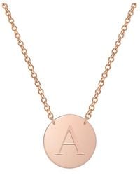 Jane Basch - Designs 14k Initial Disc Necklace (a-z) - Lyst