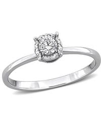 Lab Grown Diamonds - Created Forever 18K 0.17 Ct. Tw. Lab-Grown Diamond Halo Ring - Lyst