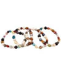 Splendid - Set Of 4 5-8mm Freshwater Pearl Stretch Bracelets - Lyst
