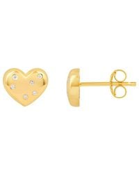 HAWLEY ST - 14K 0.06 Ct. Tw. Diamond Heart Earrings - Lyst