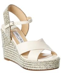 Jimmy Choo - Dellena 100 Leather Wedge Sandal - Lyst