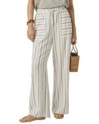 Splendid - Stella Stripe Linen-Blend Paperbag Pant - Lyst