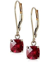 MaxColor - 10k 2.10 Ct. Tw. Lab-grown Ruby Earrings - Lyst