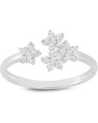 Glaze Jewelry - Silver Cz Flower Ring - Lyst
