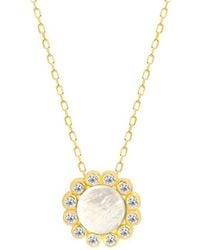 Gabi Rielle - 14K Over Pearl Cz Sunlite Necklace - Lyst