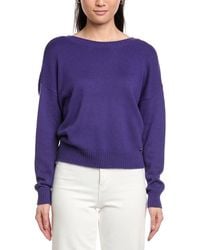 St. John - Back Deep-V Cashmere-Blend Sweater - Lyst