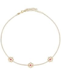 Gabi Rielle - Color Forward 14k Vermeil Crystal Flower Tennis Choker Necklace - Lyst