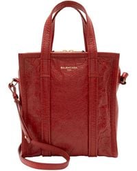 Balenciaga - Red Lambskin Agneau Bazar Xs Shopper Tote (authentic Pre-loved) - Lyst