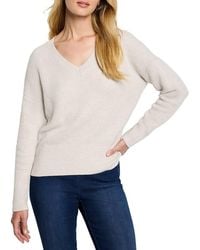 NIC+ZOE - Tuck Stitch V-Neck Sweater - Lyst