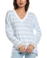 Forte - High-Low Stripe Cashmere-Blend Sweater - Lyst