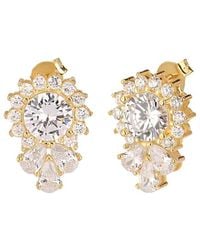 Gabi Rielle - 14k Over Silver Cz Floral Bloom Studs - Lyst