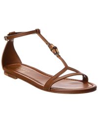Gucci - Bamboo Leather Sandal - Lyst