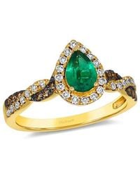 Le Vian - Le Vian Twist Shank 14K 0.55 Ct. Tw. Diamond & Emerald Ring - Lyst