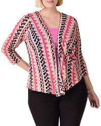 NIC+ZOE - Plus Pixel Sunset 4-Way Linen-Blend Cardigan - Lyst
