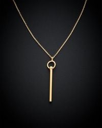 Italian Gold - 14k Tube Pendant Necklace - Lyst