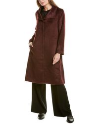 Eileen Fisher High Collar Alpaca & Wool-blend Coat - Red