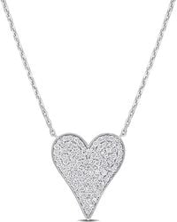 Rina Limor - 14k 0.47 Ct. Tw. Diamond Cluster Heart Necklace - Lyst