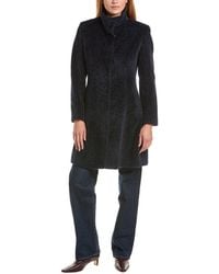 Sofiacashmere - Sofiacashmere Stand Collar Wool & Alpaca-Blend Coat - Lyst