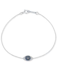 Nephora 14k 0.13 Ct. Tw. Diamond & Sapphire Evil Eye Bracelet - Metallic