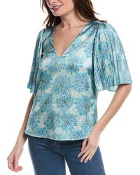 Rebecca Taylor - Astera Fleur Pleated Top - Lyst