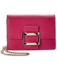Roger Vivier - Logo Leather Clutch - Lyst