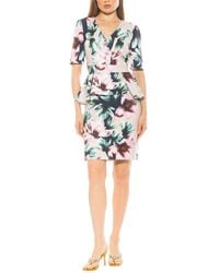 Alexia Admor - Atlas V-Neck Midi Sheath Dress - Lyst