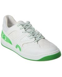 Gucci - Basket Faux-leather And Canvas Low-top Trainers - Lyst