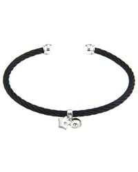 Diamond Select Cuts - Heart 14K & Stainless Steel 0.02 Ct. Tw. Diamond Bangle Bracelet - Lyst