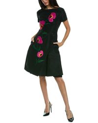 Carolina Herrera - Bateau Neck Silk A-line Dress - Lyst