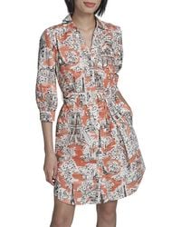 KARL LAGERFELD - Printed Sateen Dress - Lyst