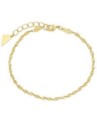 Sterling Forever - 14K Plated Blakely Twisted Herringbone Chain Bracelet - Lyst