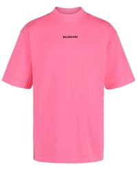 Balenciaga - Embroidered Logo Distressed Medium Fit T-Shirt - Lyst