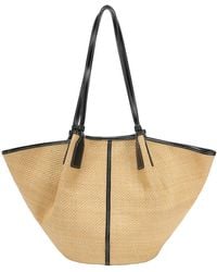 Tiffany & Fred Paris - Woven Straw & Leather Oversized Tote - Lyst