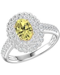 Lab Grown Diamonds - 14K 1.50 Ct. Tw. Lab-Grown Diamond Halo Engagement Ring - Lyst