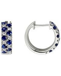 Diamond Select Cuts - 14k Diamond .26 Ct. & .89 Ct. Blue Sapphire Earrings - Lyst