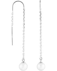 Splendid - Silver 7-8mm Akoya Pearl Earrings - Lyst