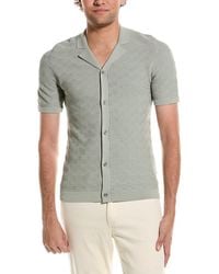 Reiss - Lunar Textured Cuban Collar Button-Through Shirt - Lyst