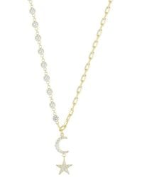 Sphera Milano - 14K Over Cz Star And Moon Necklace - Lyst