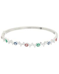 Juvell - Lab-Grown Enamel Cz Evil Eye Bangle Bracelet - Lyst