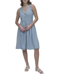 DKNY - V-Neck Dress - Lyst