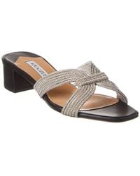 Aquazzura - Crystal 35 Leather Sandal - Lyst