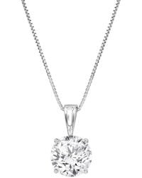 Lab Grown Diamonds - 14k 1.00 Ct. Tw. Lab Grown Diamond Solitaire Pendant Necklace - Lyst